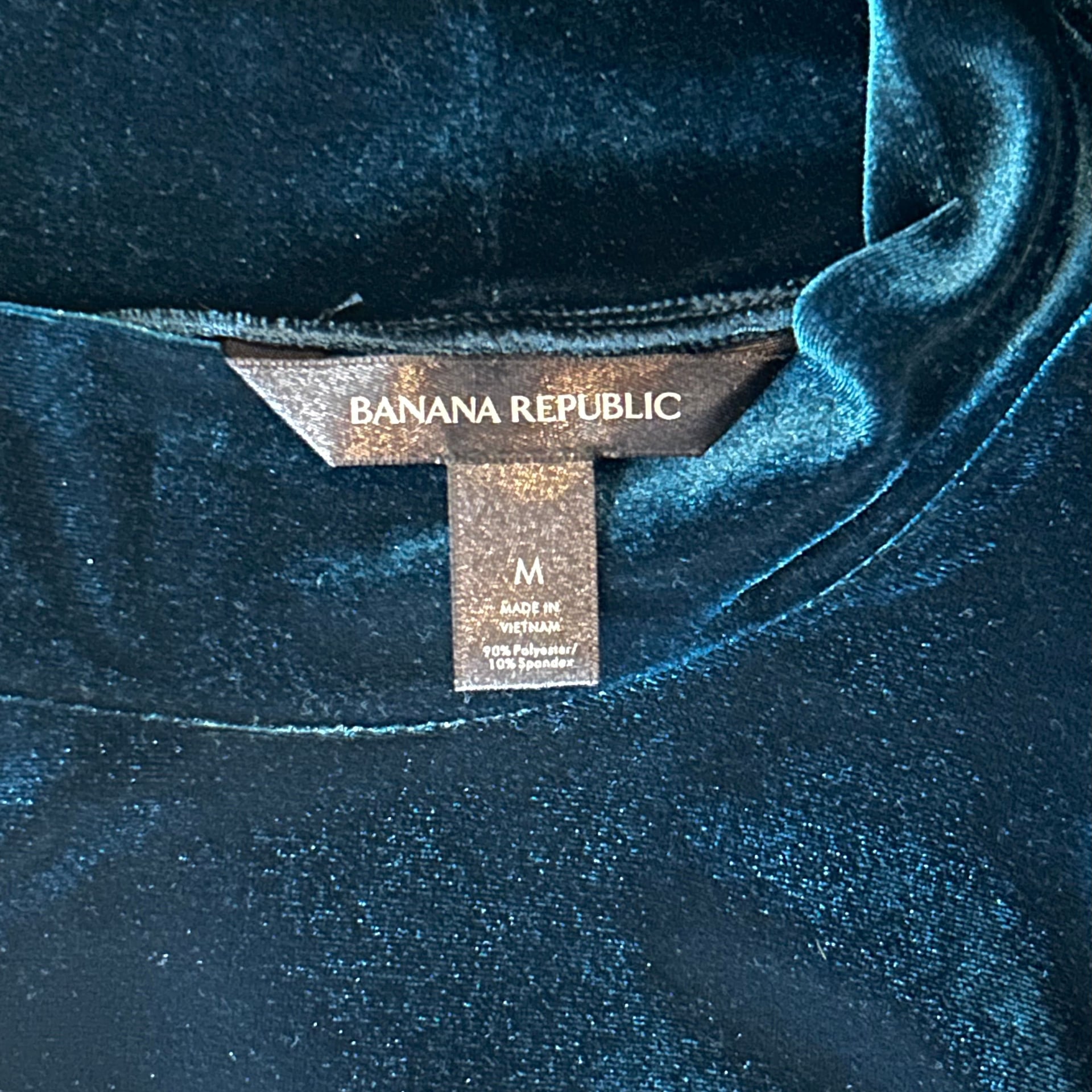 Banana Republic Elbow Sleeve Mock Velvet Top Medium